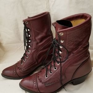Vintage Red Victorian Boots 7.5